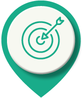 Green target icon with arrow hitting the center.